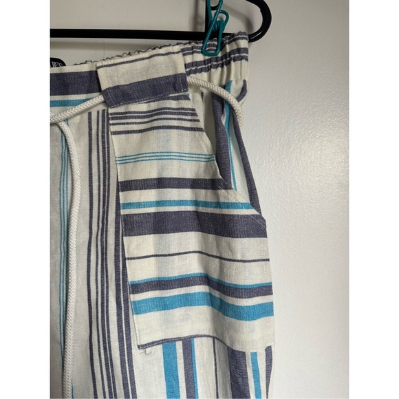 Beau Dawson LA NY Womens Linen Striped Drawstring Pants sz M Beach Casual Boho - Picture 6 of 7